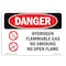 Signmission OSHA Sign, 10" Height, 14" Width, Aluminum, Hydrogen Flammable Gas No Smoking Open Flame, Landscape OS-DS-A-1014-L-1370 - alternate 1